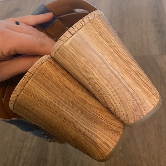 Kork-Ease Women's Devan woven leather platform beach sandal blue/teal size 9 - Picture 4 of 7